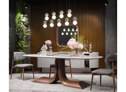 Iesszëmmer Iessdësch 4x Still Luxus Komplett Set 4tlg Iess Grupp Holz Dësch